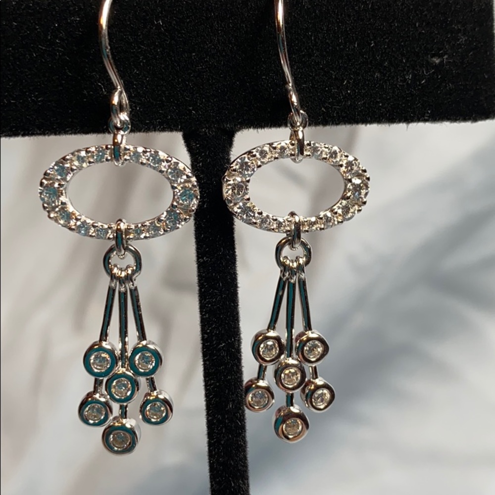 Cubic Zirconia Silver Earrings NEW